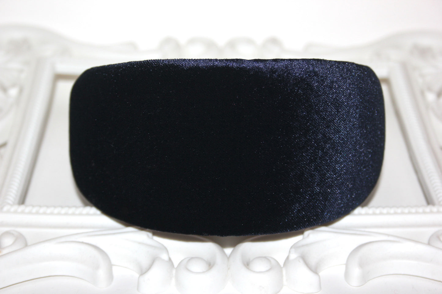 Dark Blue padded headband for women, velvet wide hairband, plastic free