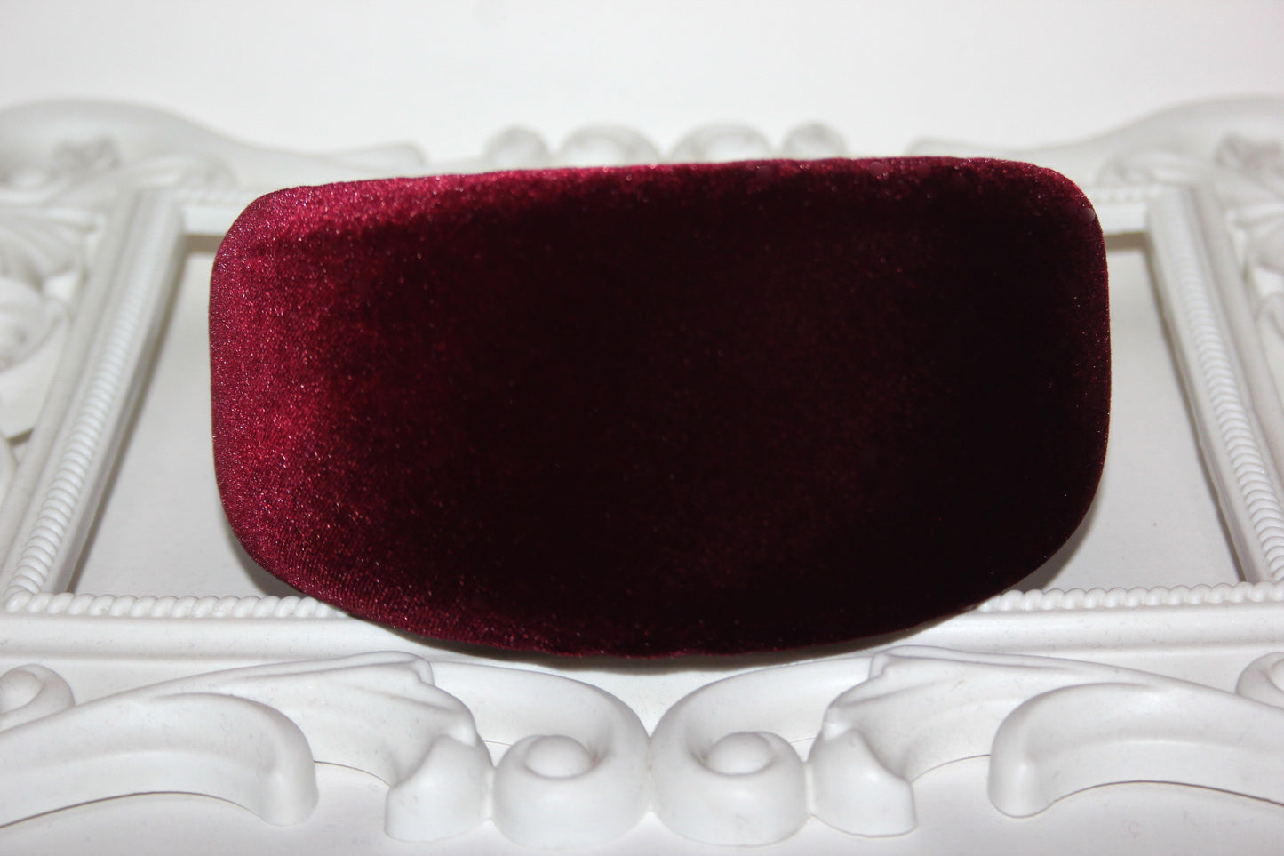 Burgundy velvet padded headband Alopecia head cover, plastic free