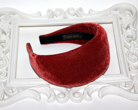Rust padded velvet headband, Fashion head scarf, plastic free