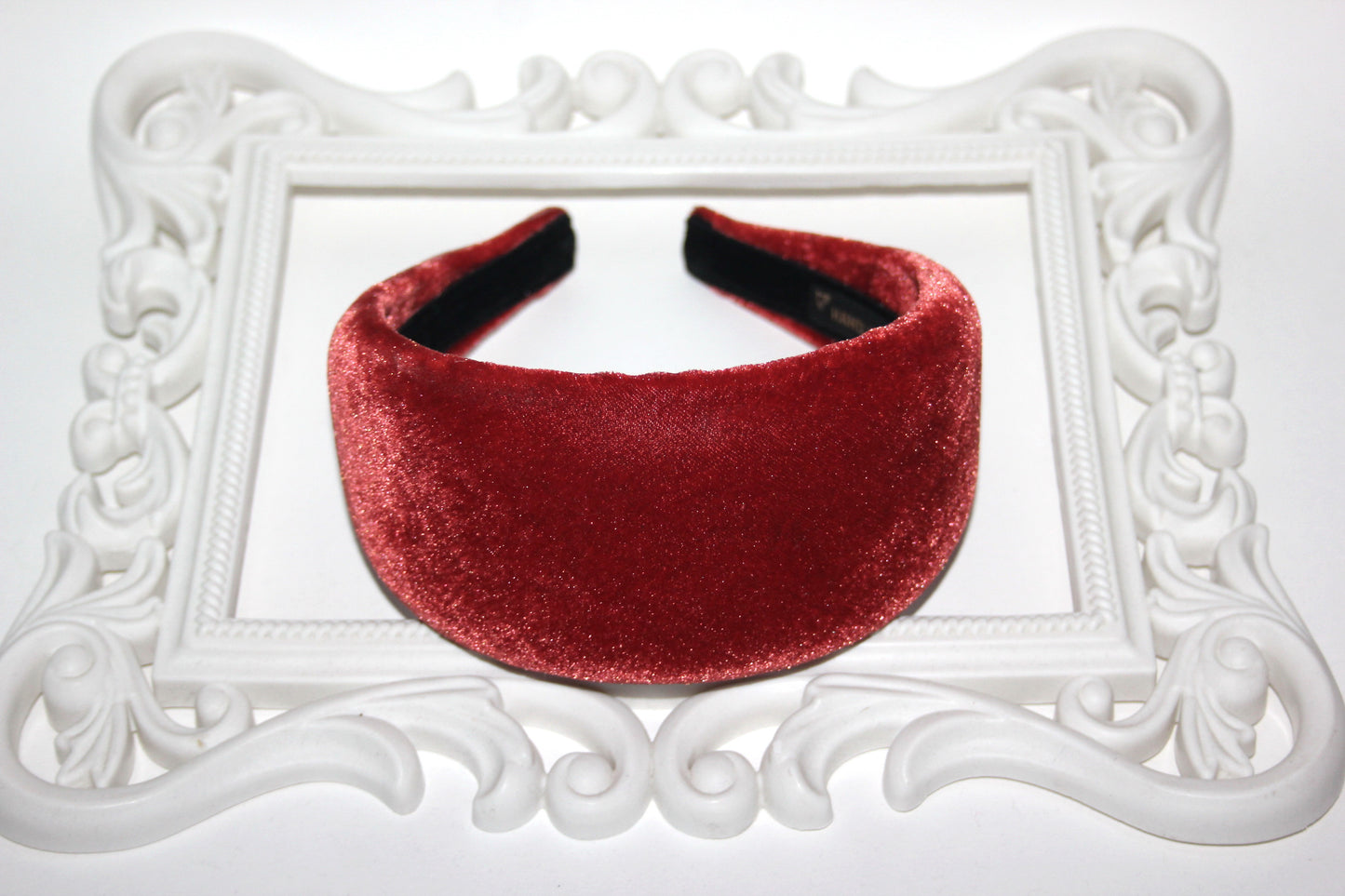 Rust padded velvet headband, Fashion head scarf, plastic free