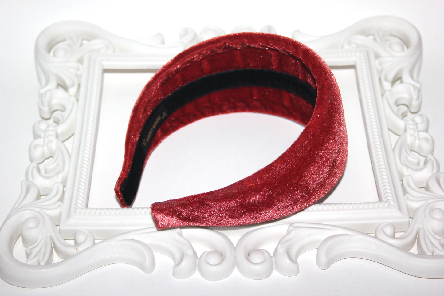 Rust padded velvet headband, Fashion head scarf, plastic free