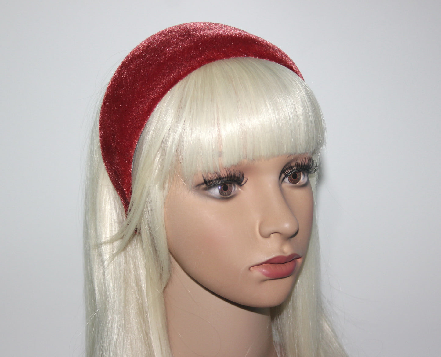 Rust padded velvet headband, Fashion head scarf, plastic free