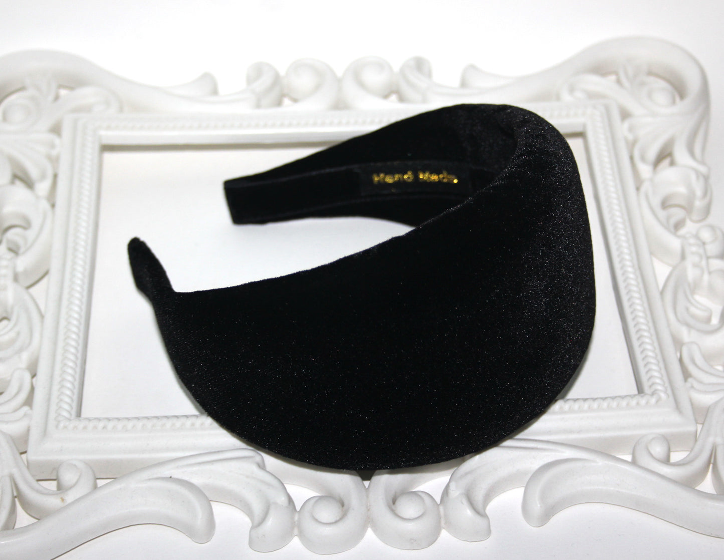Black velvet padded headband for women, Fashion head scarf, plastic free