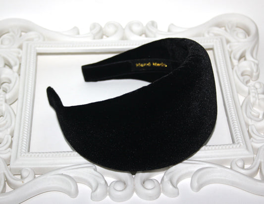 Black velvet padded headband for women, Fashion head scarf, plastic free