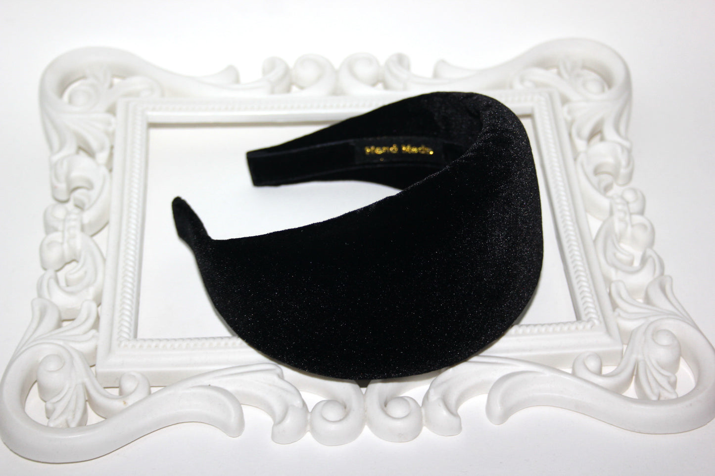 Black velvet padded headband for women, Fashion head scarf, plastic free