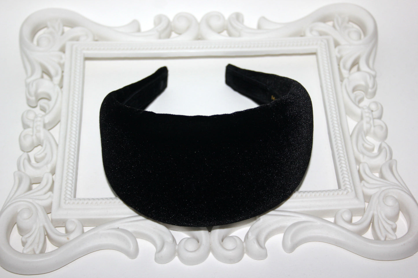 Black velvet padded headband for women, Fashion head scarf, plastic free