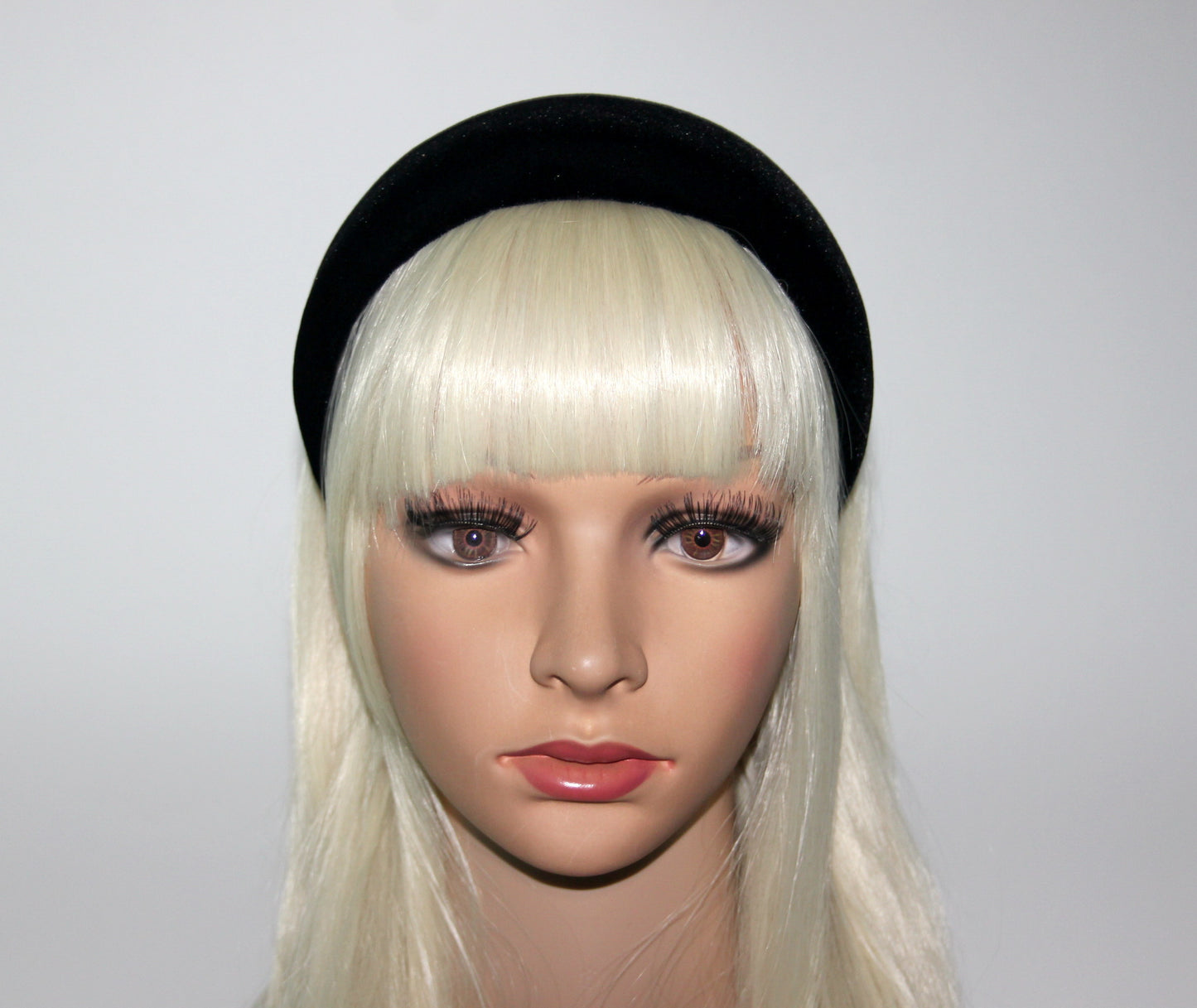 Black velvet padded headband for women, Fashion head scarf, plastic free