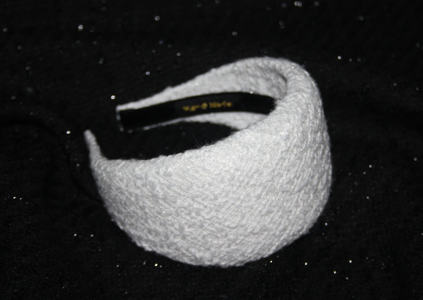 White padded headband for women, Wedding tweed fashion head cover, plastic free