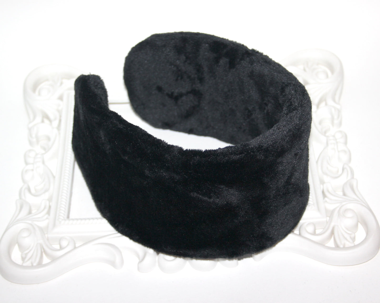 Thin ear headband Black faux fur ear muff women Headband turban Skiing & Running earmuff Warm head accessory