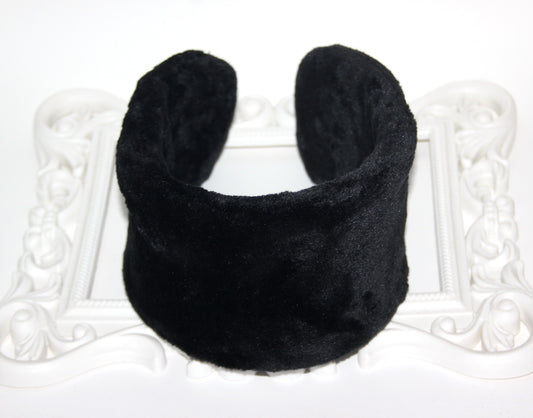 Thin ear headband Black faux fur ear muff women Headband turban Skiing & Running earmuff Warm head accessory
