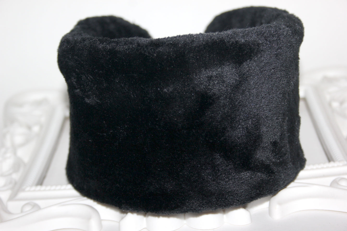 Thin ear headband Black faux fur ear muff women Headband turban Skiing & Running earmuff Warm head accessory
