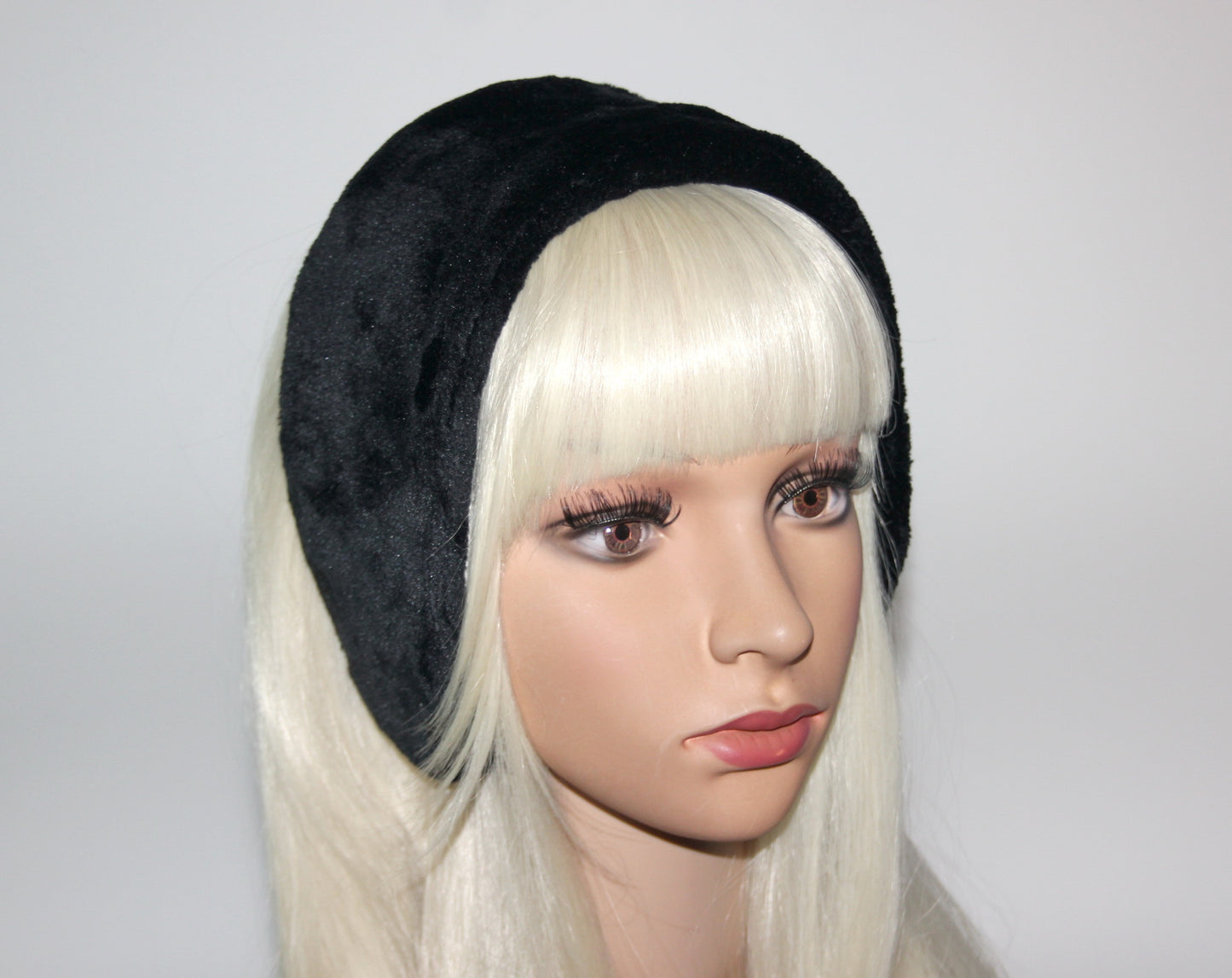 Thin ear headband Black faux fur ear muff women Headband turban Skiing & Running earmuff Warm head accessory