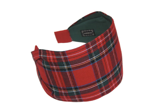 Tartan headband for women Red & Green Christmas headcover
