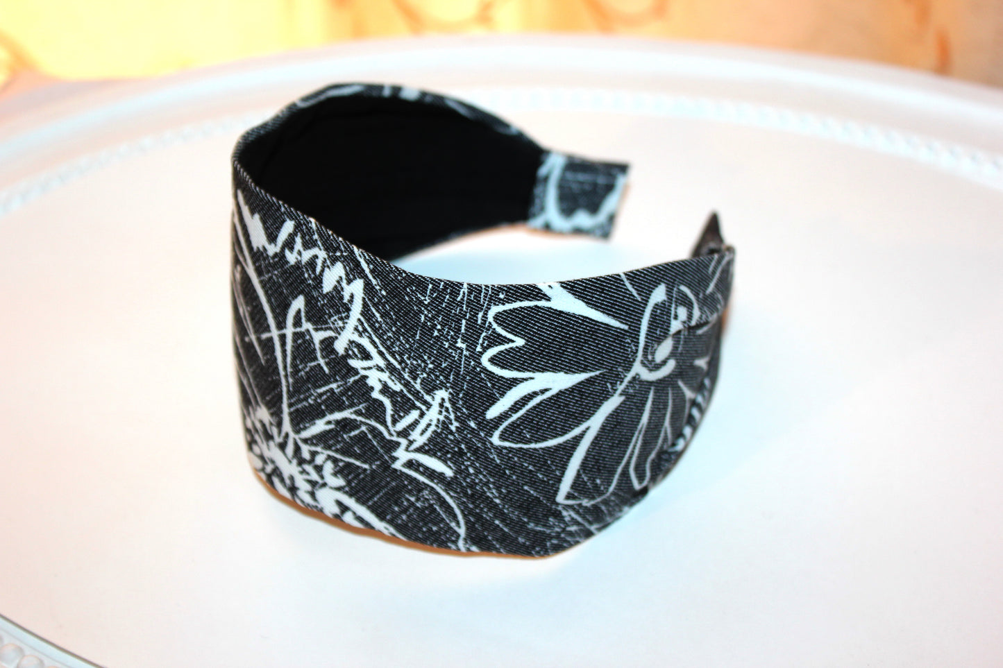 Gray denim pattern hairband