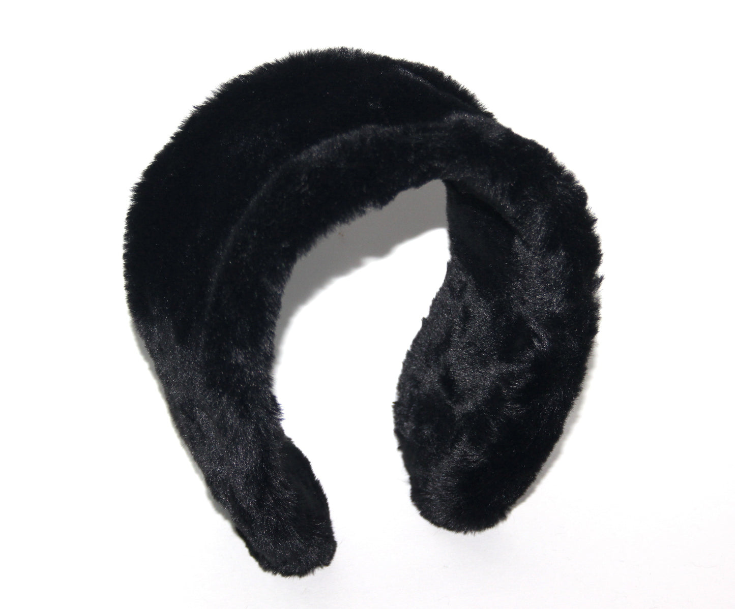 Black earmuffs Rabbit faux fur headband turban Skiing headphones