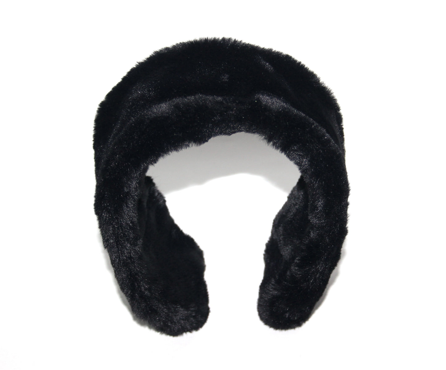 Black earmuffs Rabbit faux fur headband turban Skiing headphones