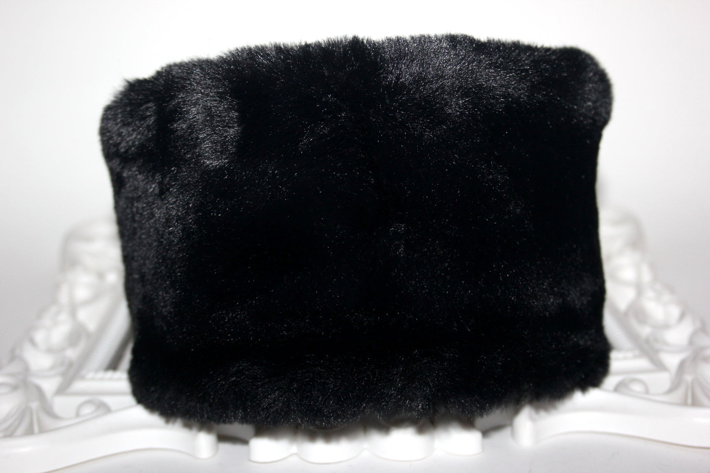 Black earmuffs Rabbit faux fur headband turban Skiing headphones