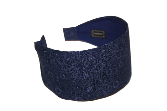 Dark Blue headband for women Paisley print cotton bandana