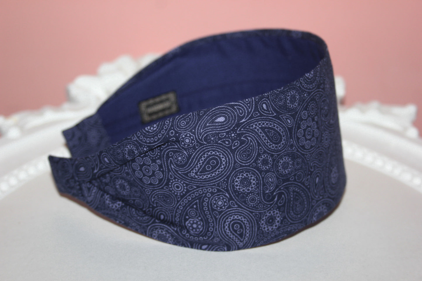 Dark Blue headband for women Paisley print cotton bandana
