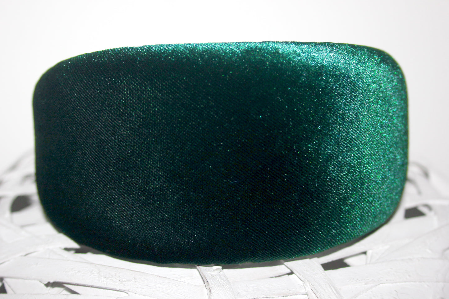 Dark Green padded headband Fluffy velvet hairband, plastic free