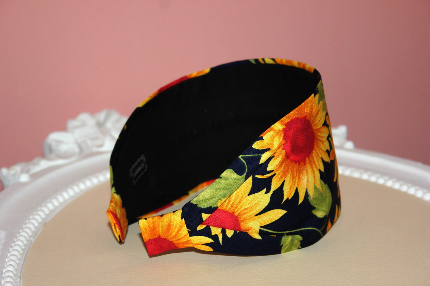 Sunflower headband for women Extra wide fabric hairband bandana cotton print hair band, more colors available