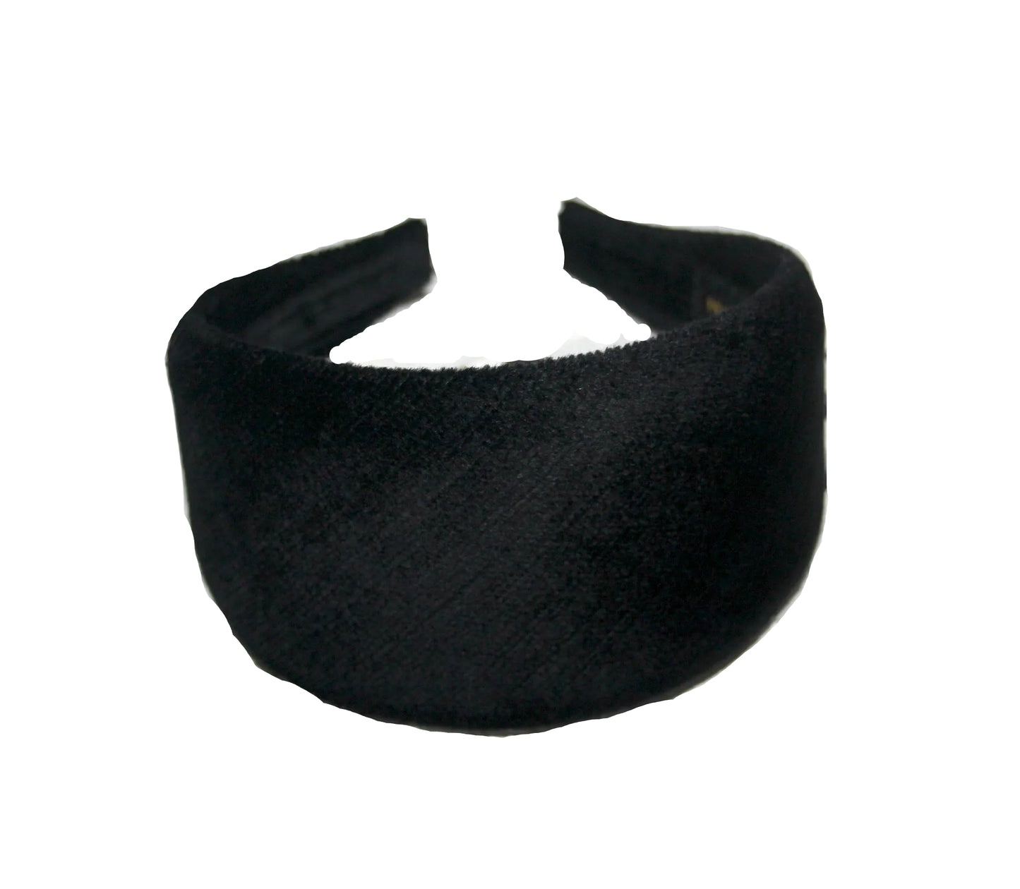 Black Velvet Italian Corduroy Headband - Soft Cotton Velvet Head Cover, plastic free