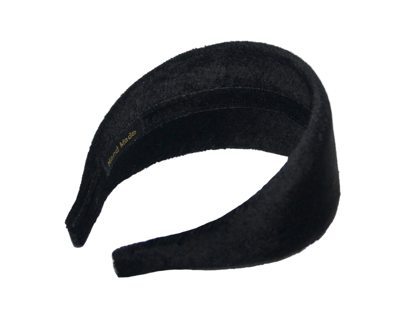 Black Velvet Italian Corduroy Headband - Soft Cotton Velvet Head Cover, plastic free