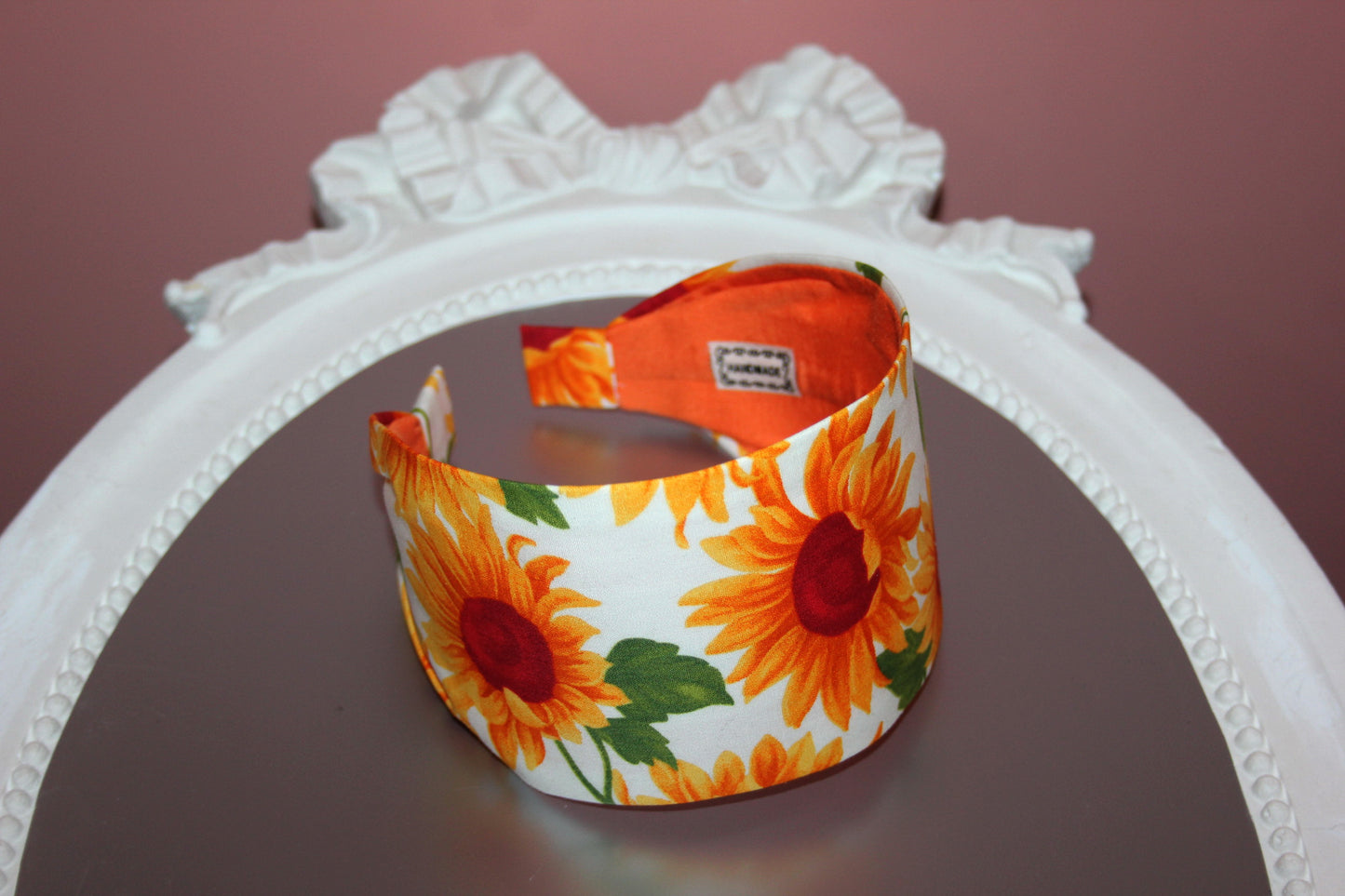 Sunflower headband for women Extra wide fabric hairband bandana cotton print hair band, more colors available
