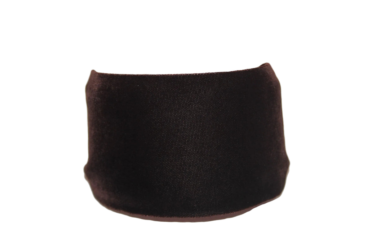 Dark Brown silk velvet flat headband