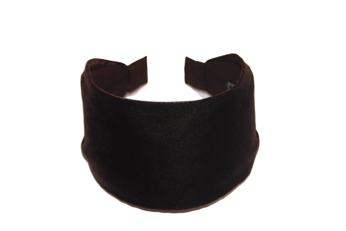 Dark Brown silk velvet flat headband