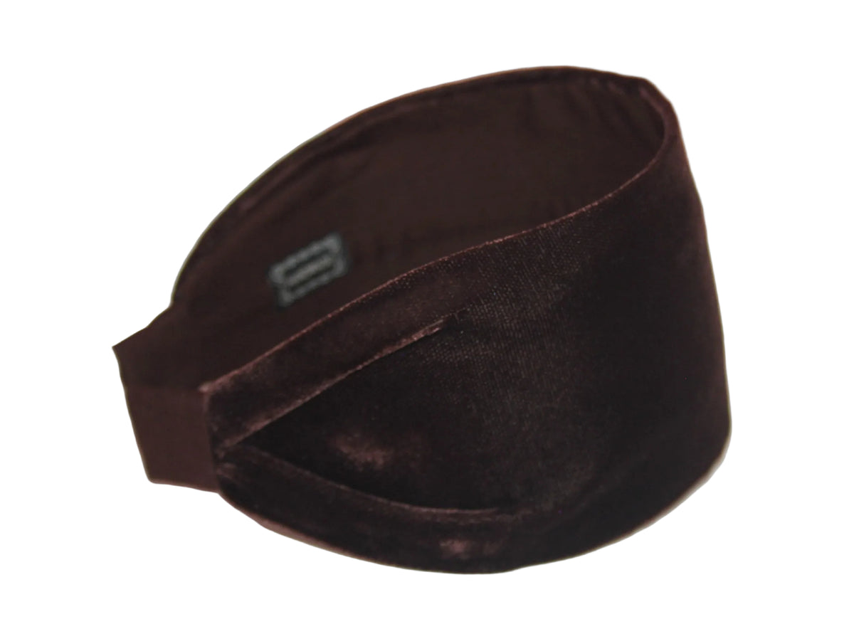 Dark Brown silk velvet flat headband