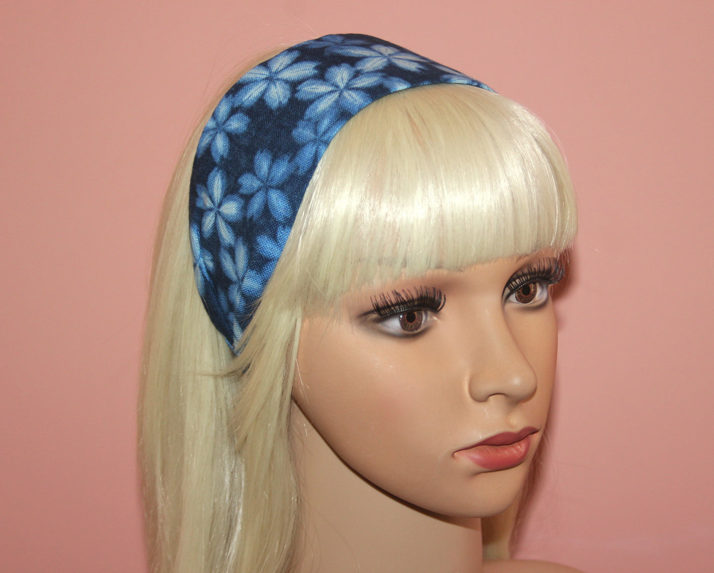 Indigo headband for women Cherry blossom