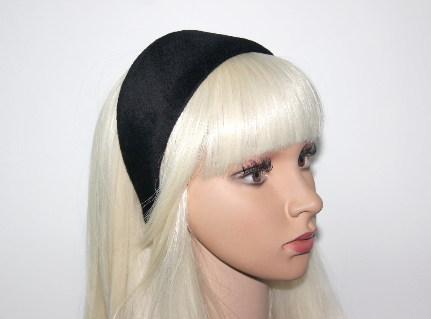 Black Velvet Italian Corduroy Headband - Soft Cotton Velvet Head Cover, plastic free