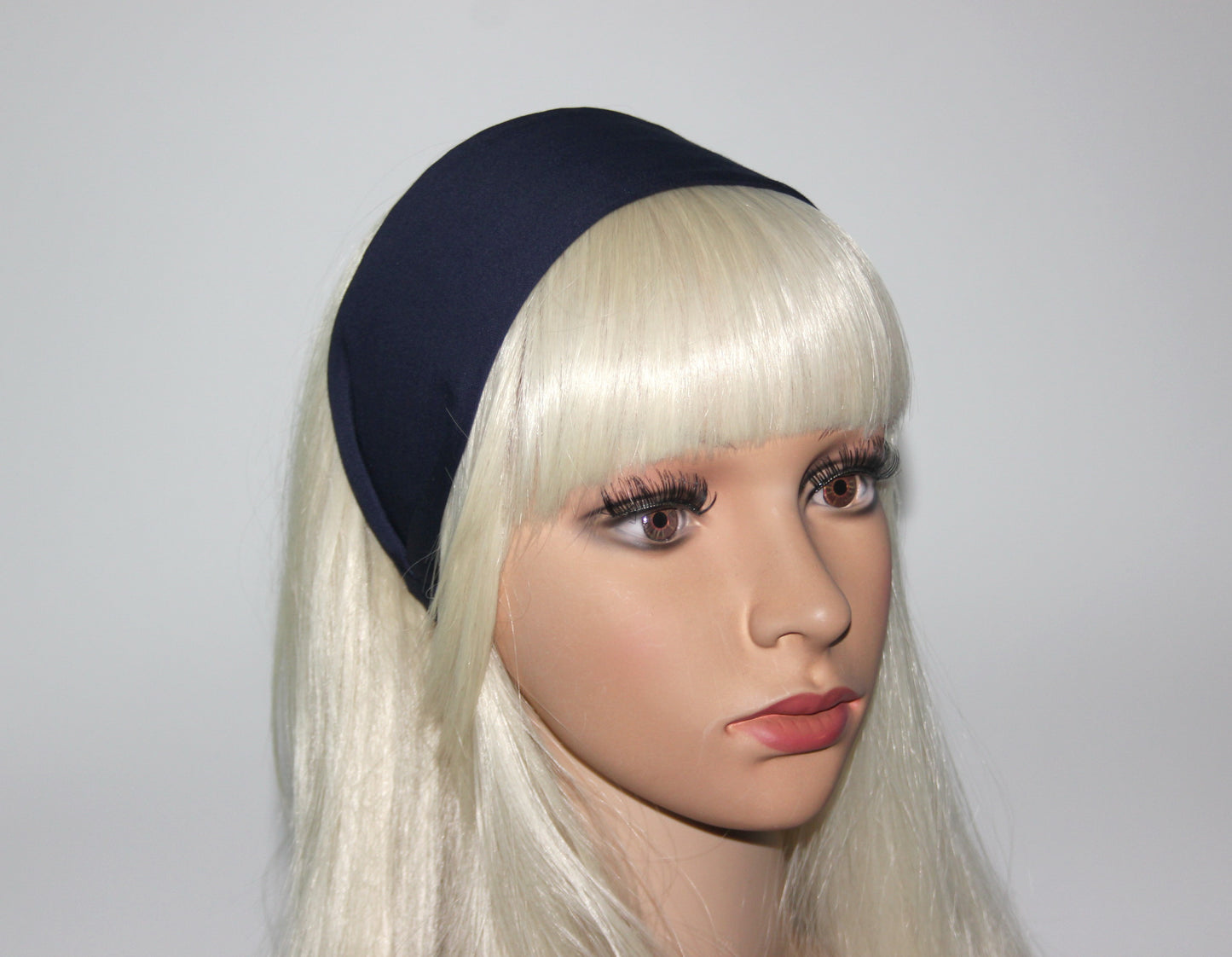 Cotton Headband in Navy Blue - Perfect for Business Attire, Stylish Women's Head Scarf