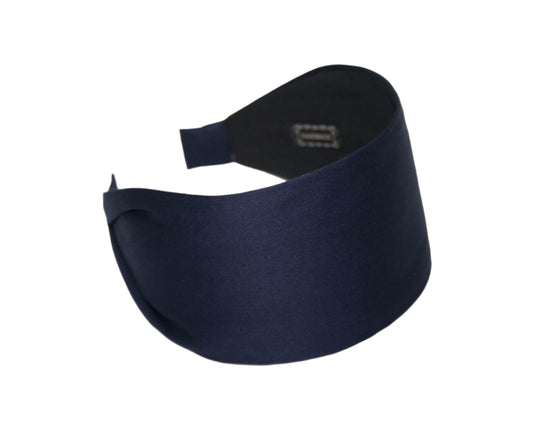 Cotton Headband in Navy Blue - Perfect for Business Attire, Stylish Women's Head Scarf