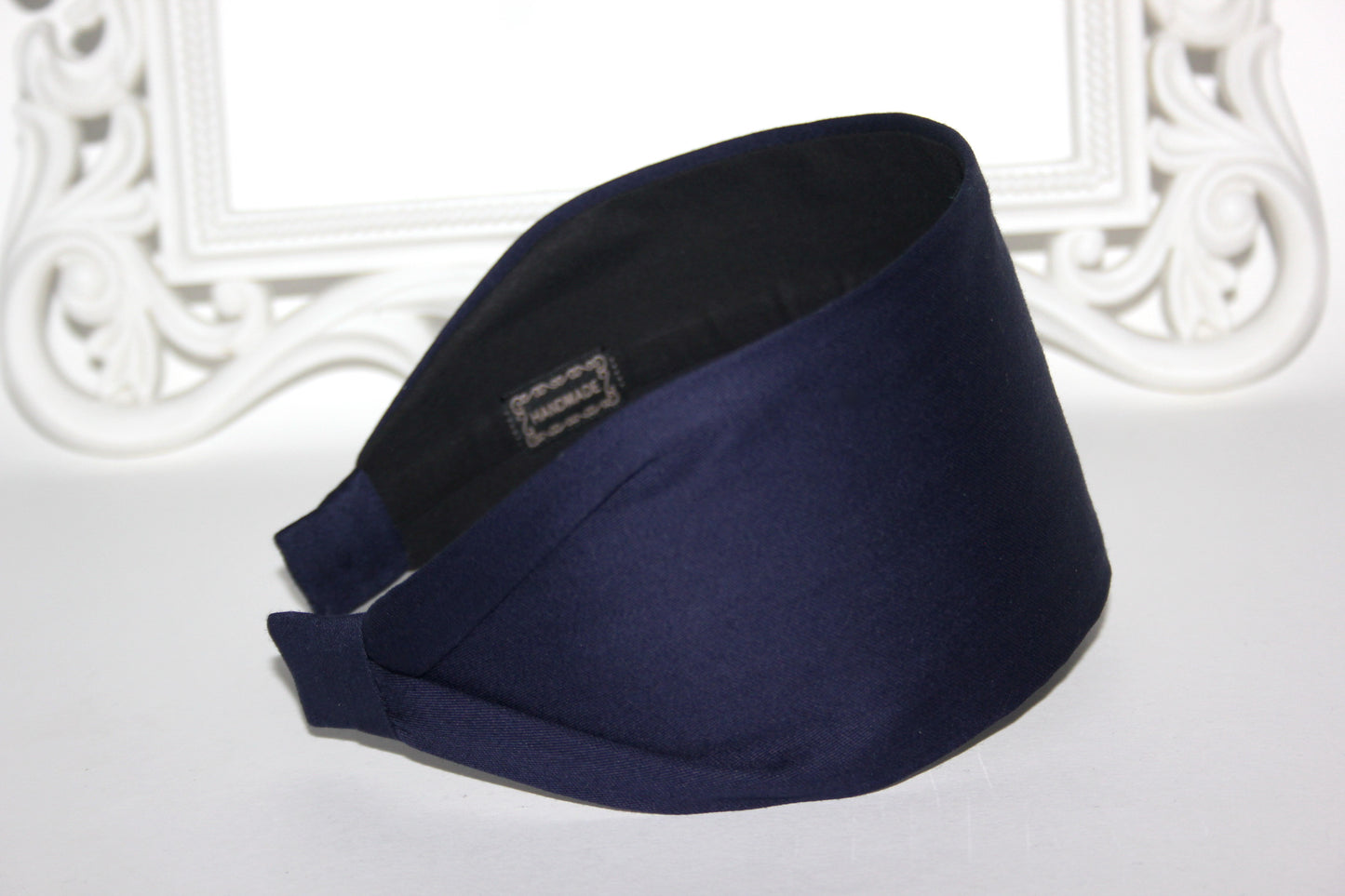 Cotton Headband in Navy Blue - Perfect for Business Attire, Stylish Women's Head Scarf