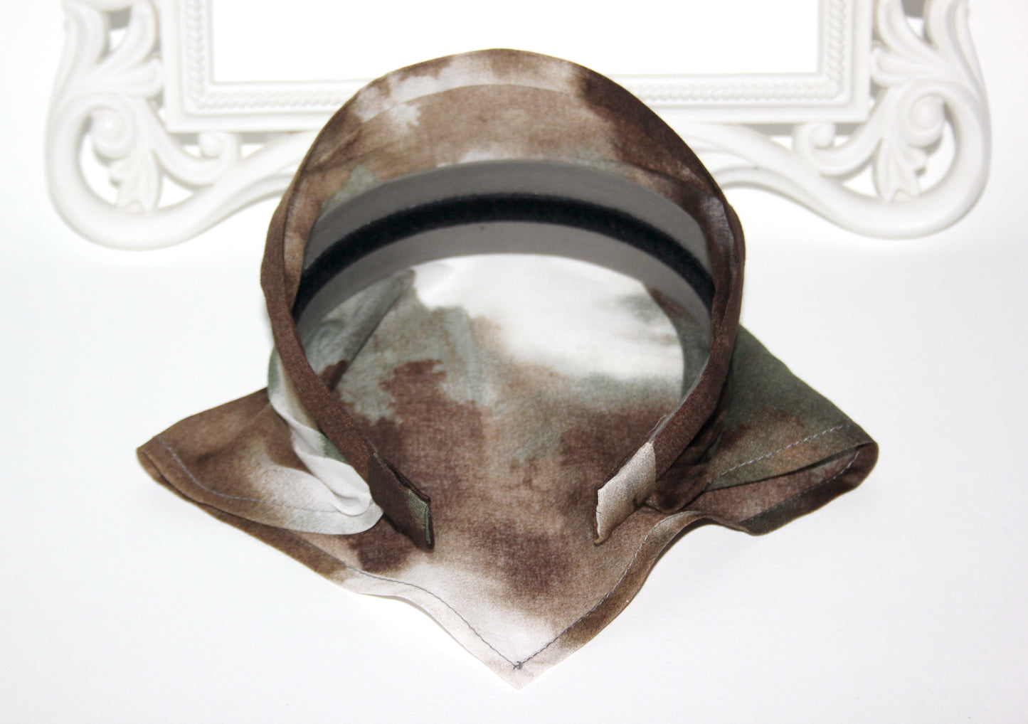 Abstract print head kerchief Batiste bandana headband Structured head covering