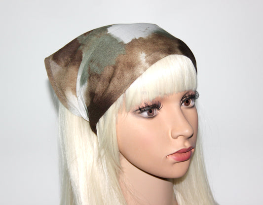 Abstract print head kerchief Batiste bandana headband Structured head covering