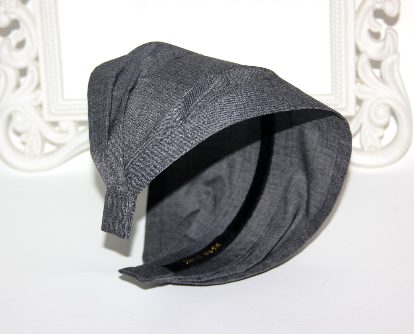 Melange Dark Gray bandana headband Wide cotton hairband Alopecia head cover