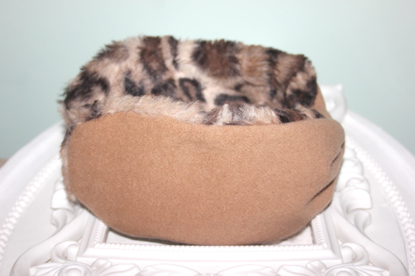 Brown earmuffs for women Animmal print faux fur headband turban