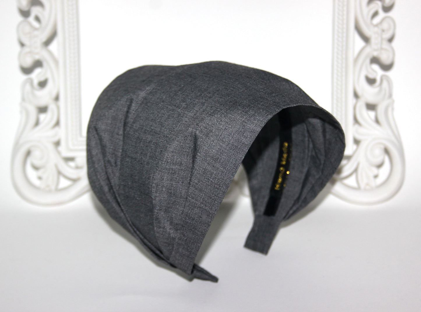 Melange Dark Gray bandana headband Wide cotton hairband Alopecia head cover