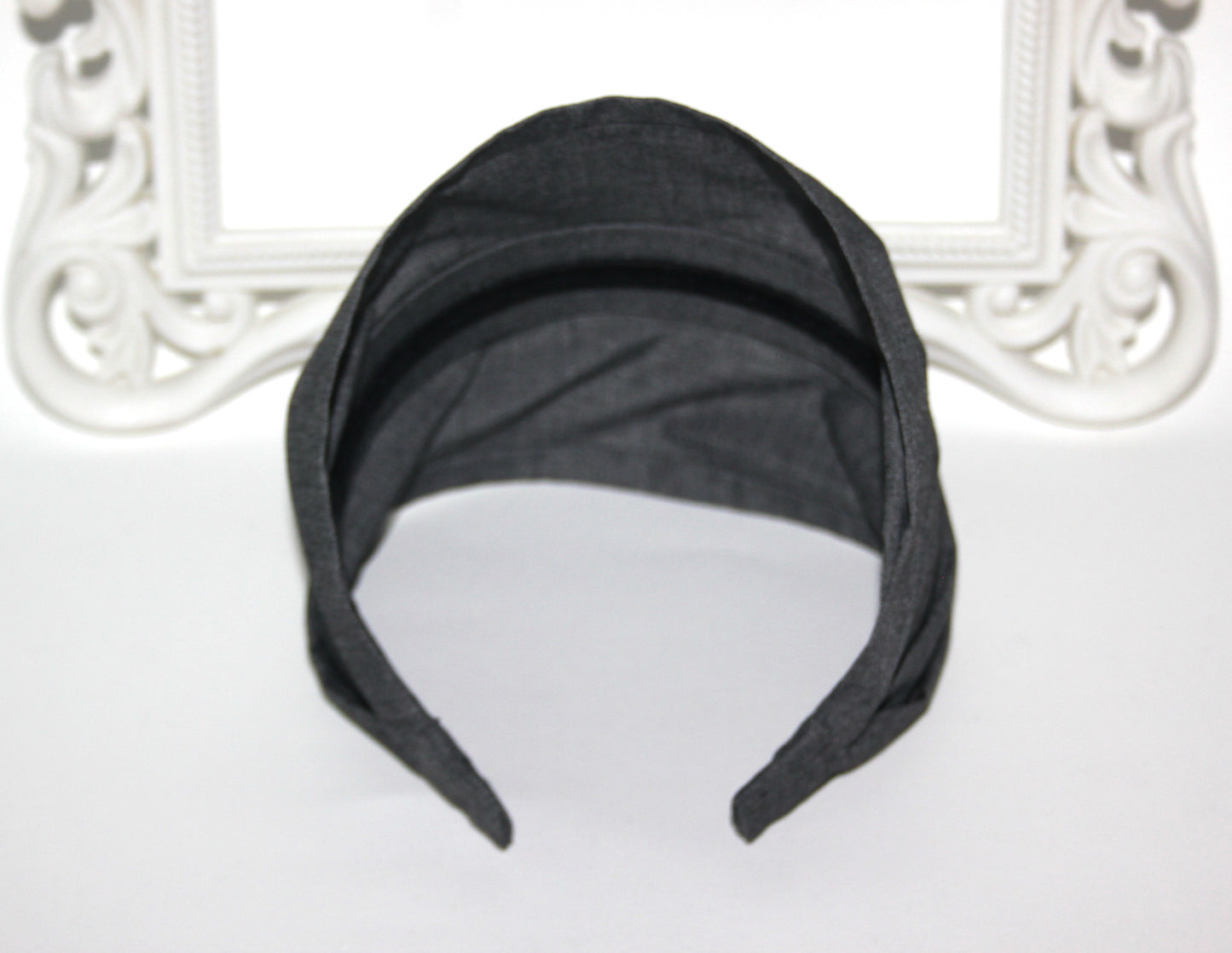 Melange Dark Gray bandana headband Wide cotton hairband Alopecia head cover