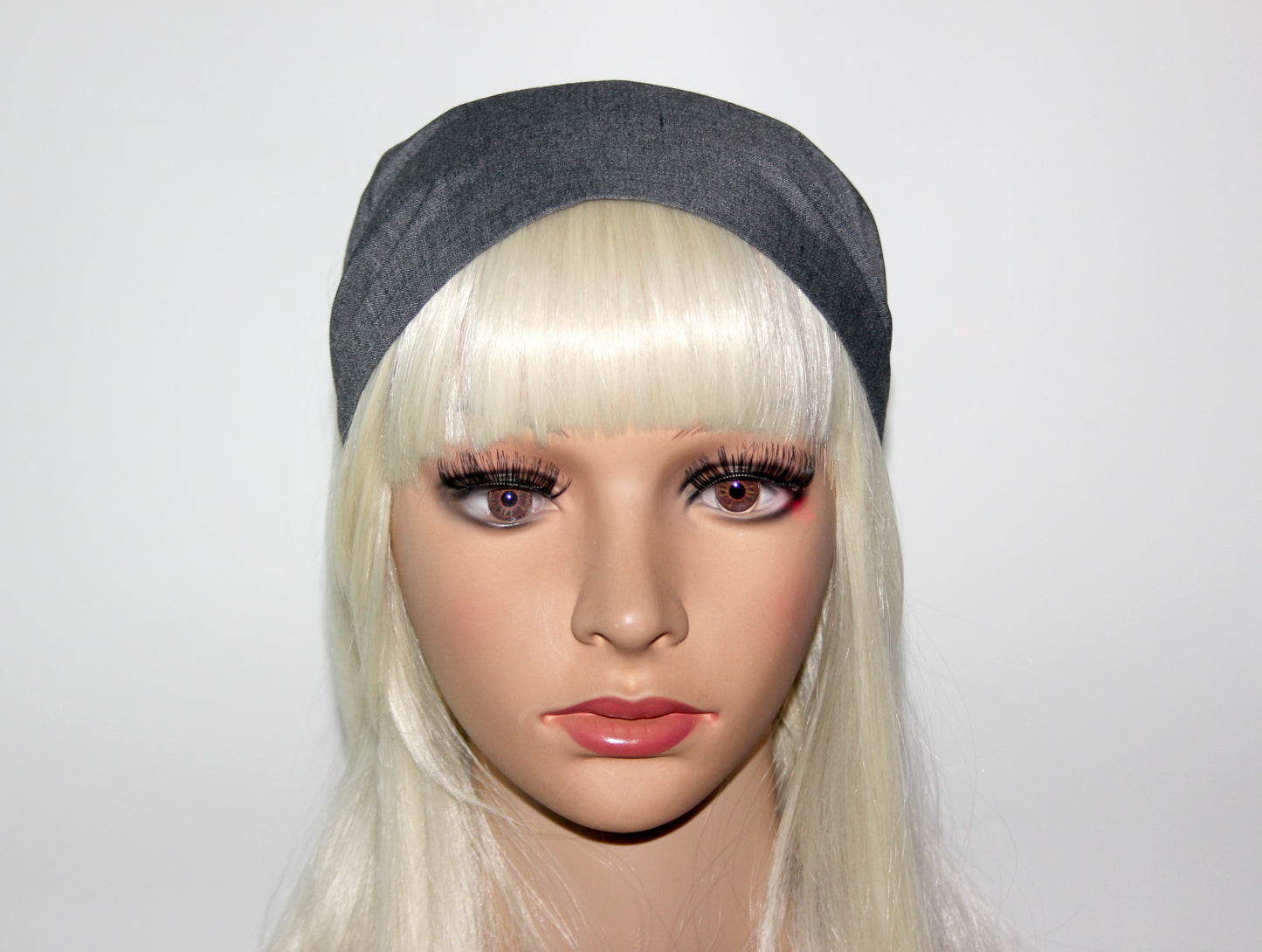 Melange Dark Gray bandana headband Wide cotton hairband Alopecia head cover