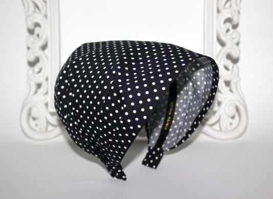 Polka dot headband bandana Black & White cotton hippie head scarf