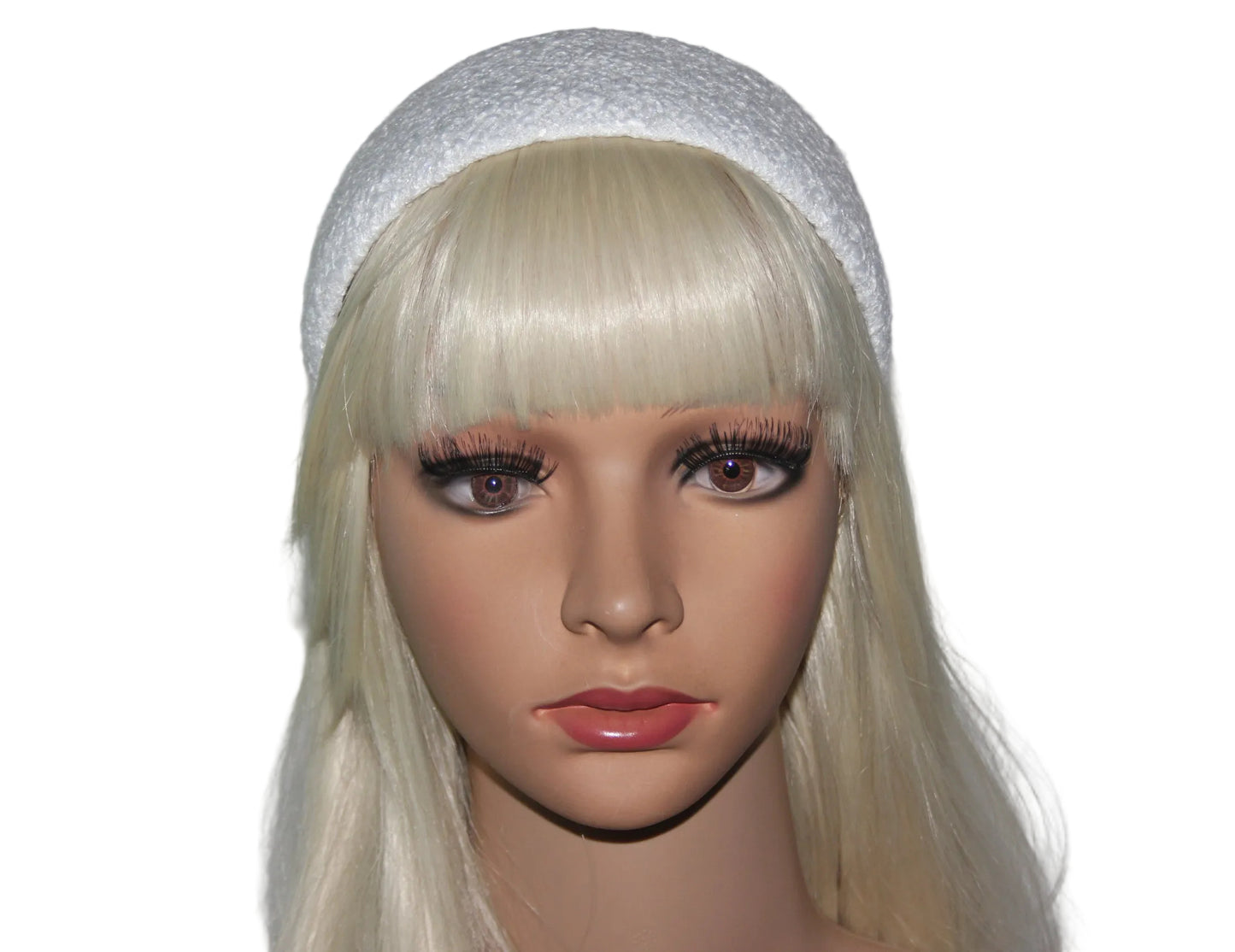 White Tweed warm hairband scarf for women, plastic free