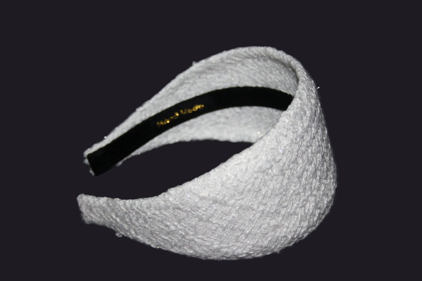 White Tweed warm hairband scarf for women, plastic free