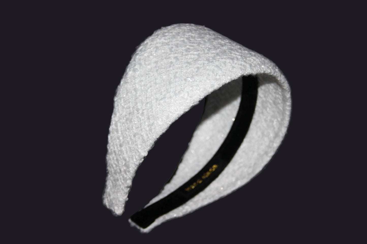 White Tweed warm hairband scarf for women, plastic free