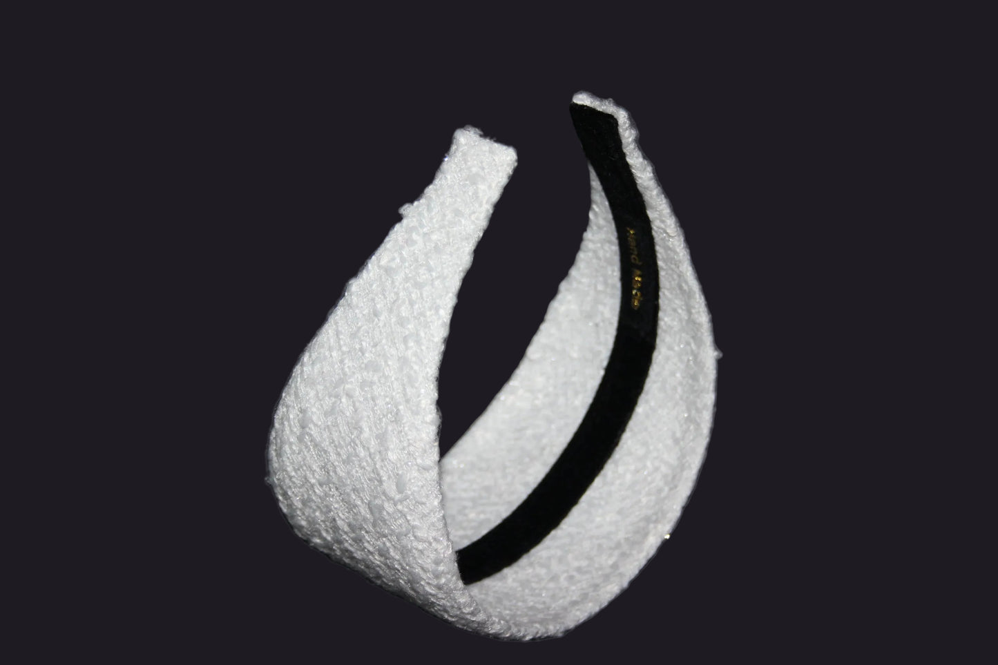 White Tweed warm hairband scarf for women, plastic free