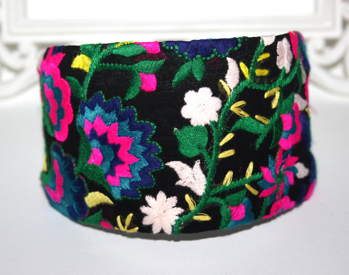 Multicolor embroidered headband Fashion alopecia hairband scarf