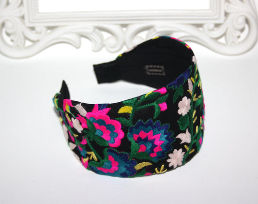 Multicolor embroidered headband Fashion alopecia hairband scarf